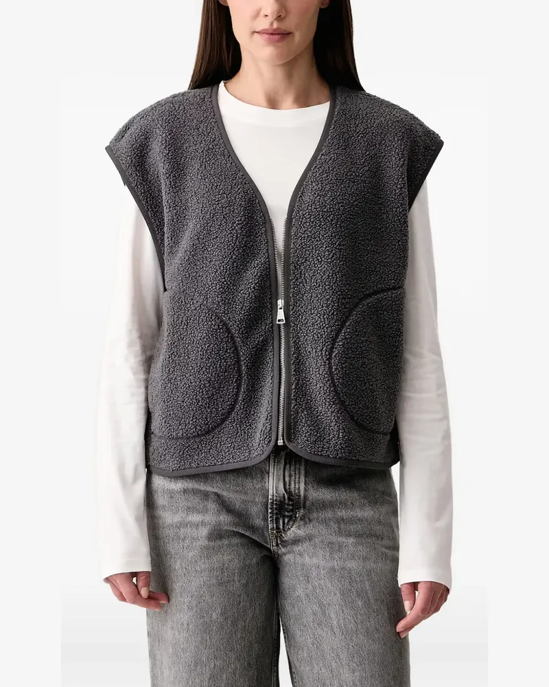 Marc O'Polo fleece zip-up vest - Grau Grau