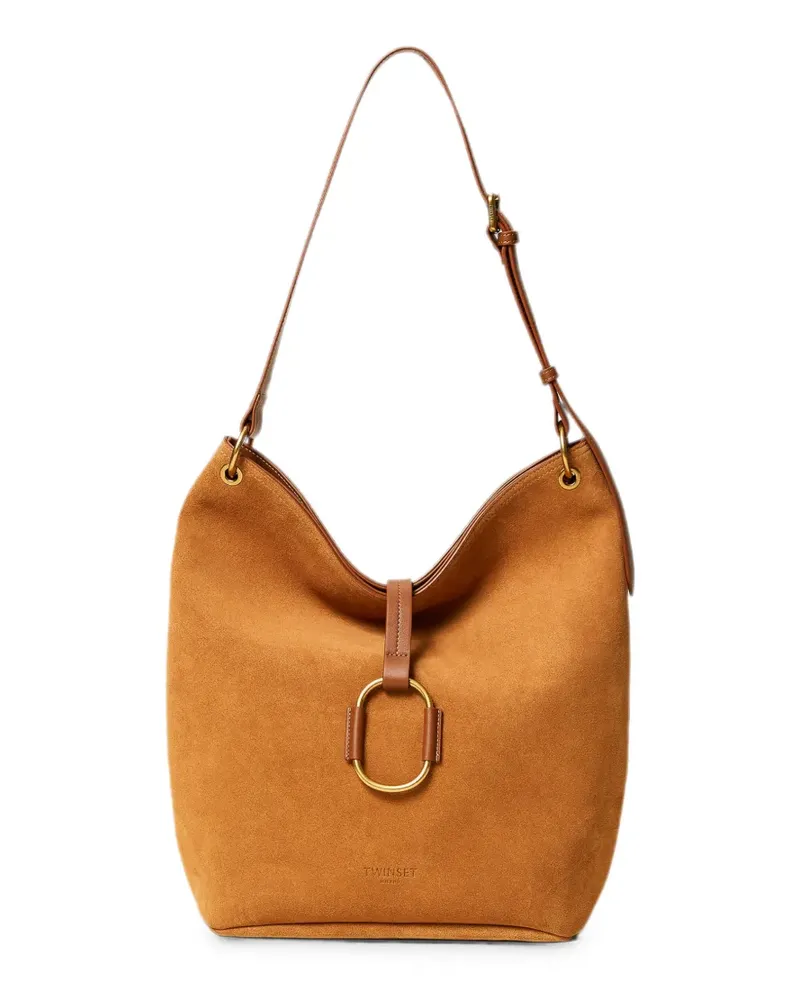 Twin-Set suede hobo bag - Braun Braun