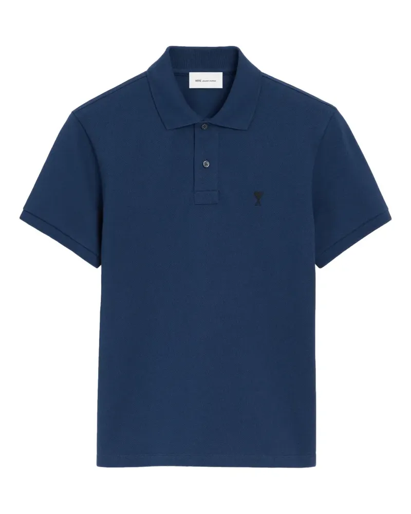AMI Paris Ami de Coeur Poloshirt mit Logo-Detail - Blau Blau