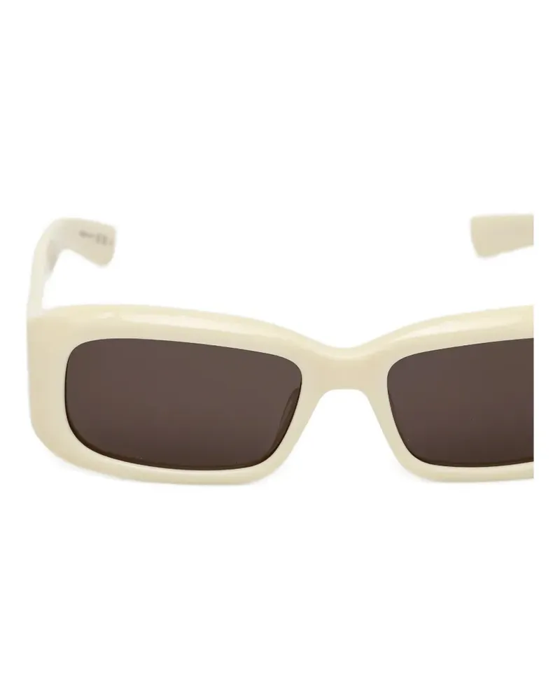 Saint Laurent Sonnenbrille mit eckigem Gestell - Nude Nude