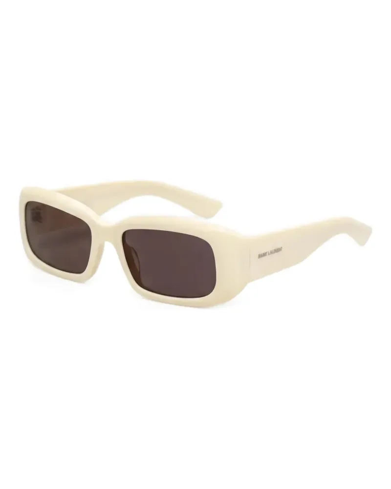 Saint Laurent Sonnenbrille mit eckigem Gestell - Weiß Weiß