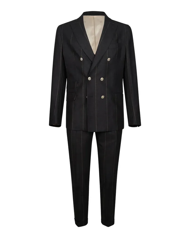 Eleventy pinstripe double-breasted suit - Schwarz Schwarz