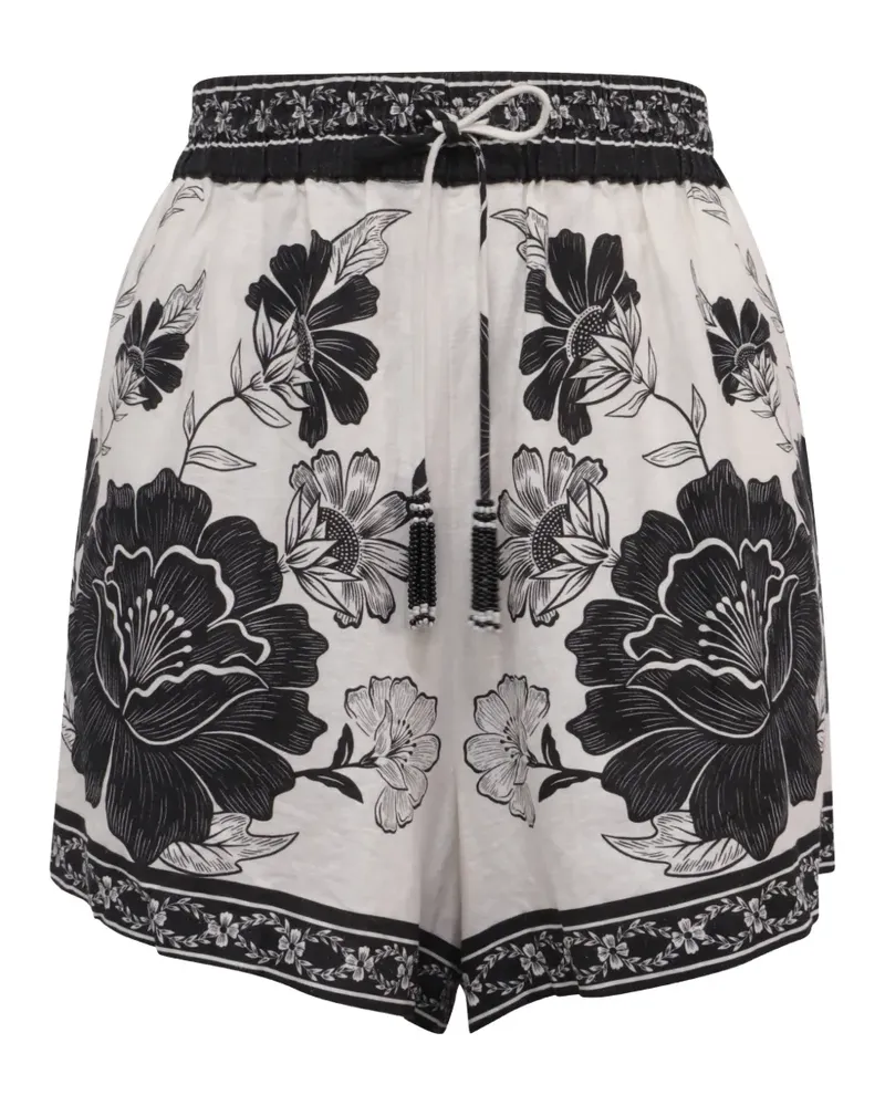 FARM Rio floral drawstring shorts - Nude Nude