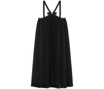 Neckholder-Kleid mit Falten - Schwarz