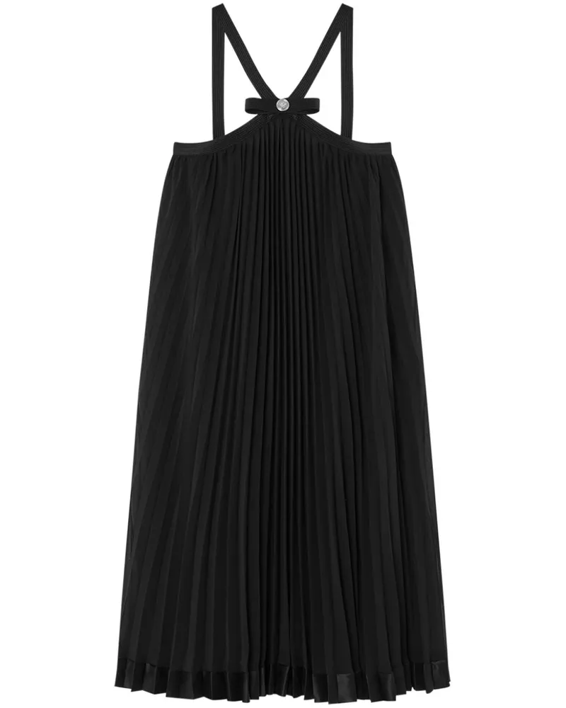 Versace Neckholder-Kleid mit Falten - Schwarz Schwarz