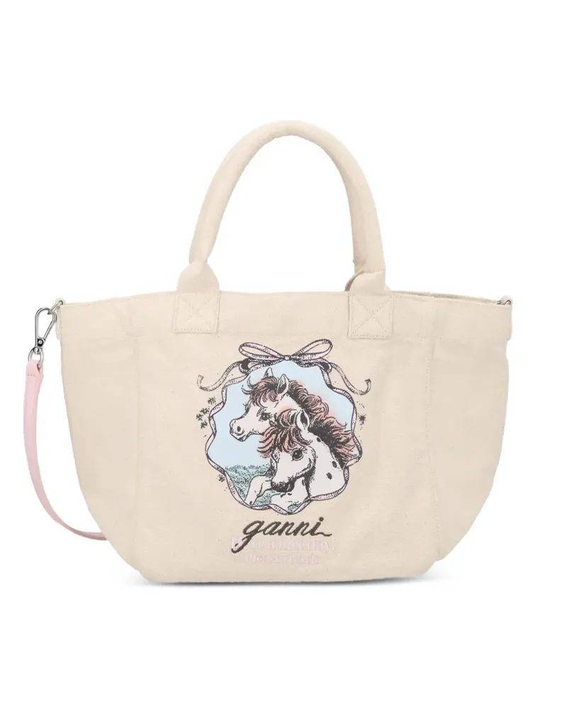 Ganni Easy Pony Tote Bag - Nude Nude
