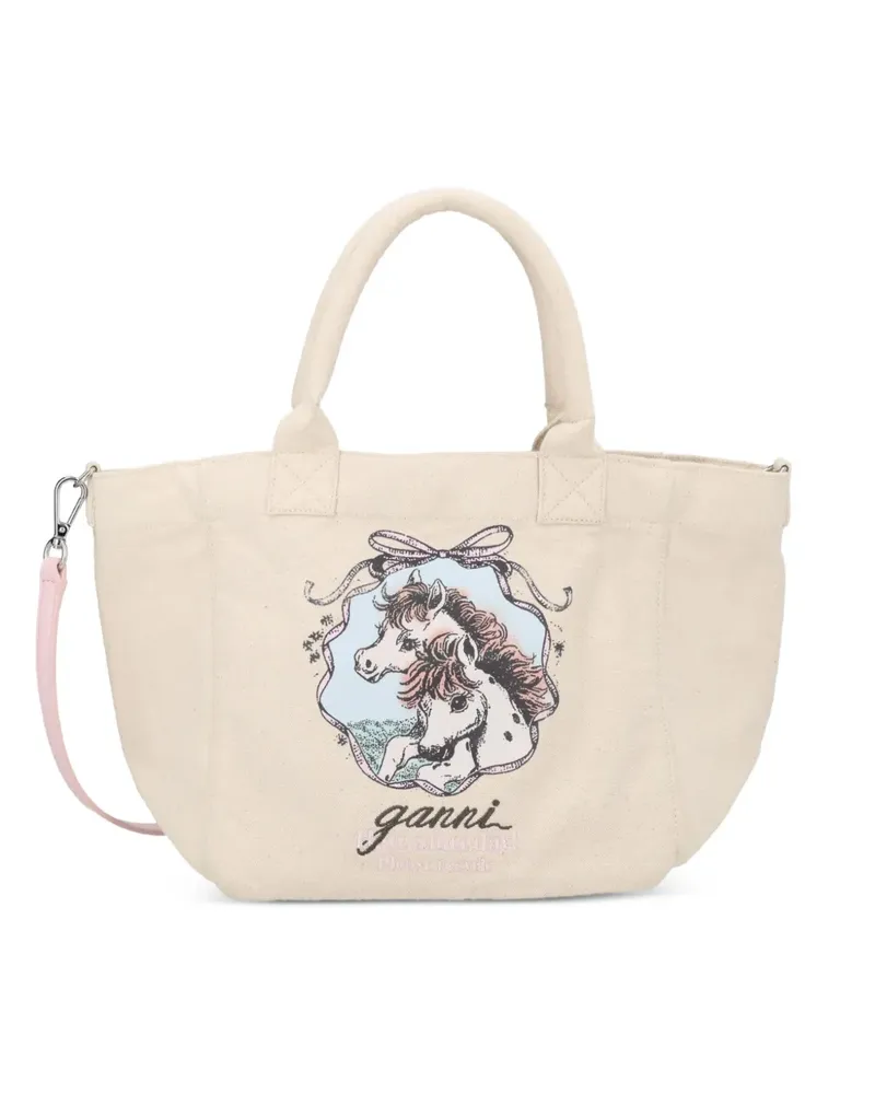 Ganni Easy Pony Tote Bag - Nude Nude