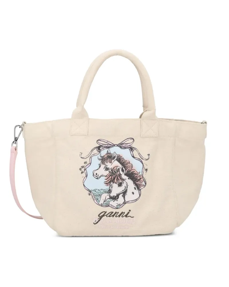 Ganni Easy Pony Tote Bag - Nude Nude