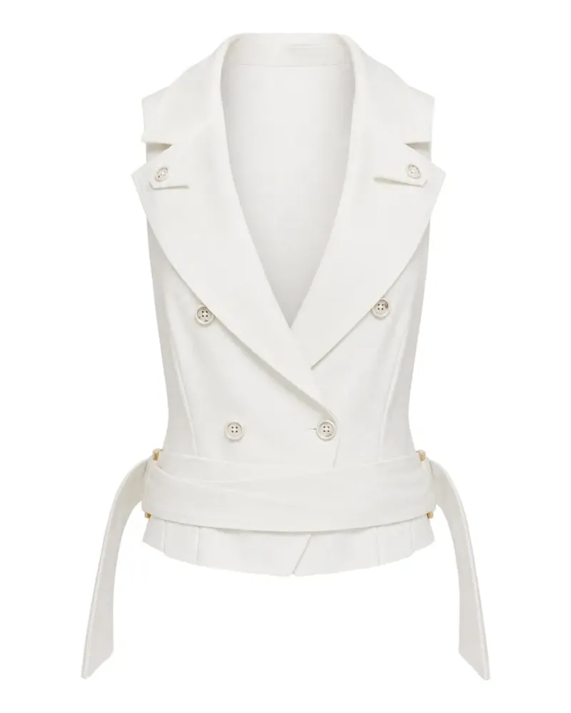 Elisabetta Franchi double-breasted belted waistcoat - Weiß Weiß