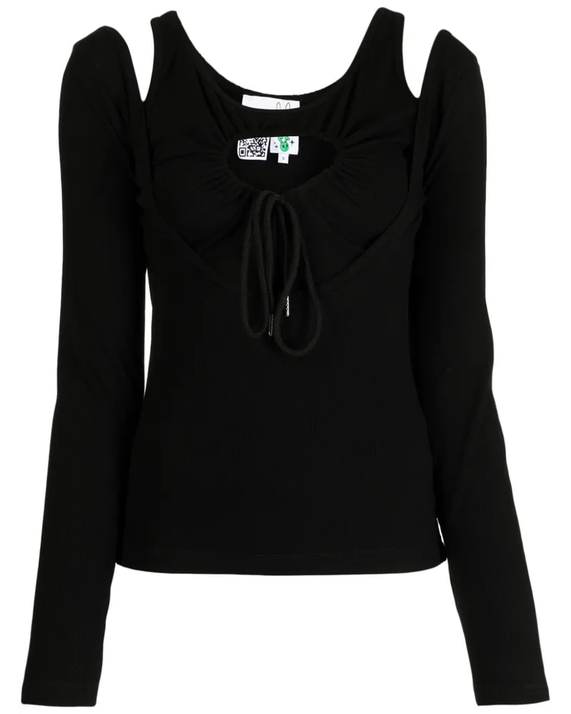 Natasha Zinko Langarmshirt mit Cut-Out Schwarz