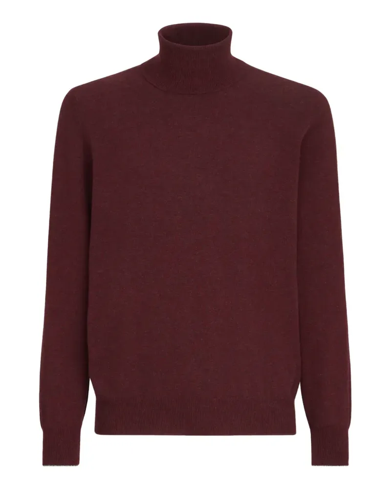 Brunello Cucinelli Rollkragenpullover aus Mouliné-Kaschmir - Rot Rot
