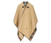 Kariertes Cape mit aufgesetzten Taschen - Nude