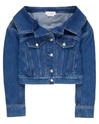 Alexander McQueen Cropped-Jacke aus Denim Blau