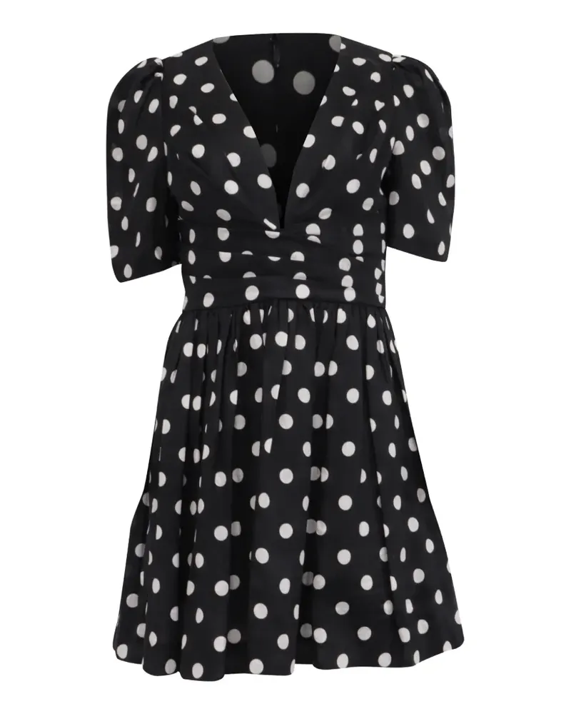 Zimmermann Leinenkleid mit Polka Dots - Schwarz Schwarz