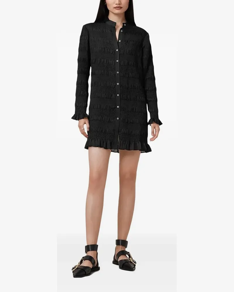 AllSaints Gerüschtes Minikleid mit Raffungen - Schwarz Schwarz