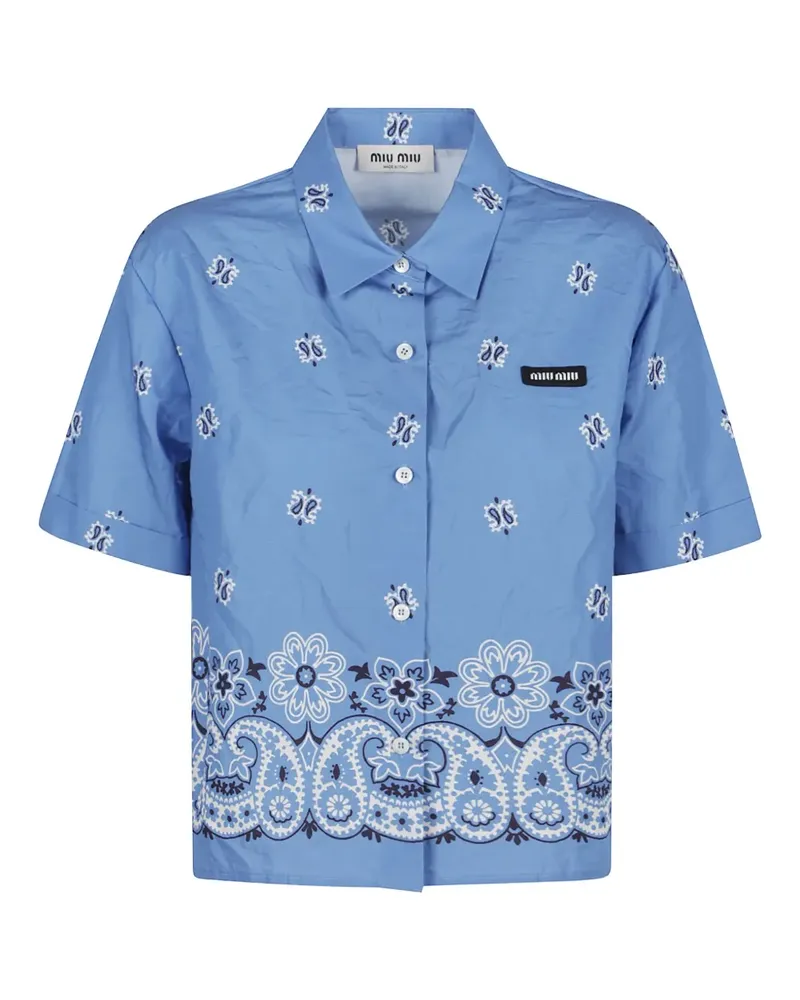 Miu Miu Hemd mit Bandana-Print - Blau Blau