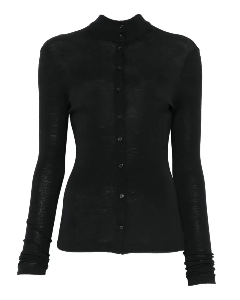 ALYSI button-up turtleneck sweater - Schwarz Schwarz