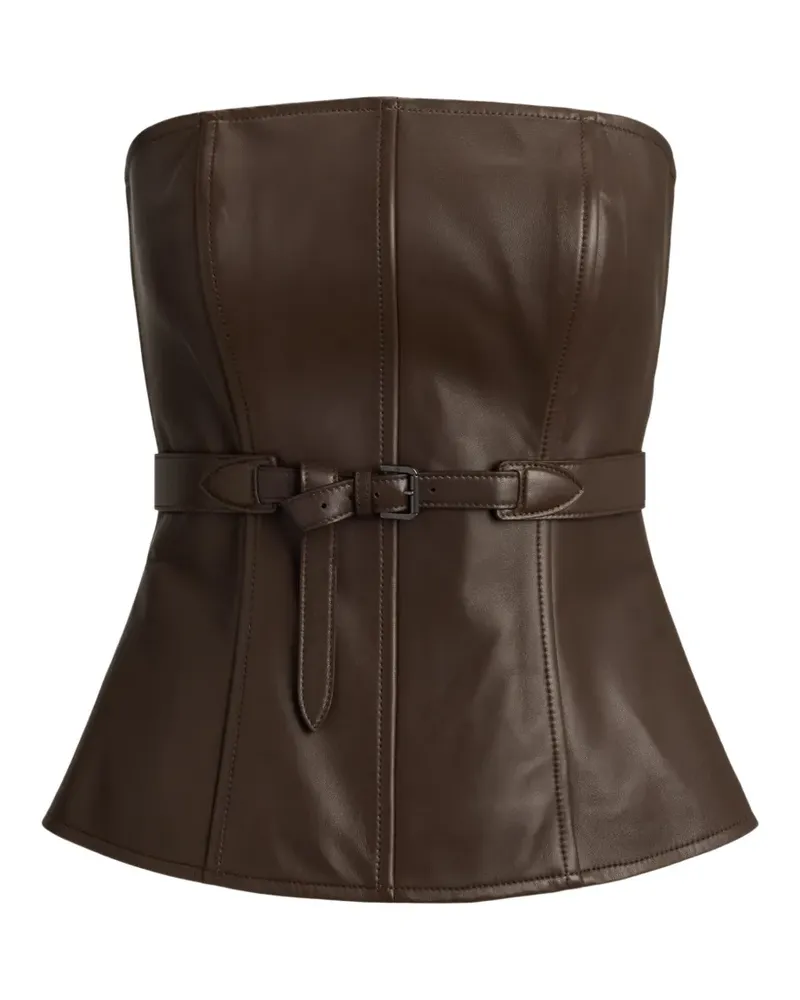 Ralph Lauren Jenevieve leather bustier - Braun Braun
