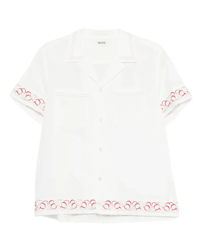 BODE Cherry Lane embroidered shirt - Weiß Weiß