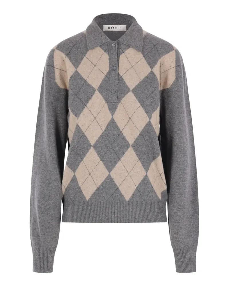Róhe Pullover mit Argyle-Karo - Grau Grau