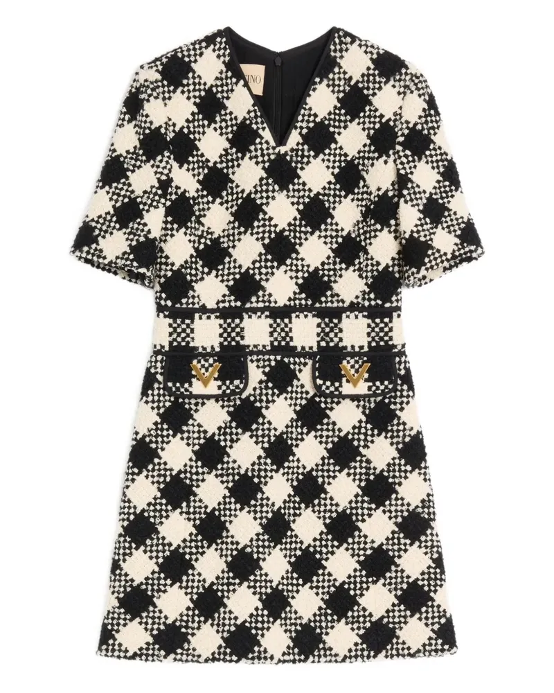 Valentino Garavani Damier Minikleid aus Tweed - Schwarz Schwarz