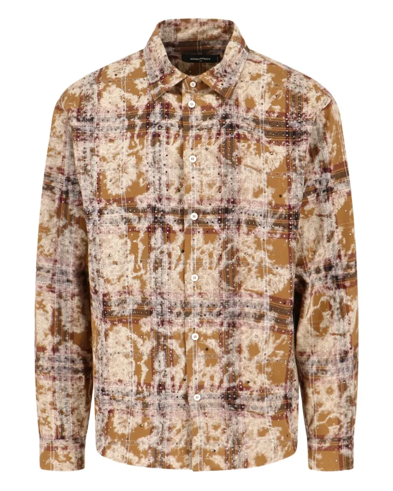 Dsquared2 bleached sparkly check shirt - 001F 001f