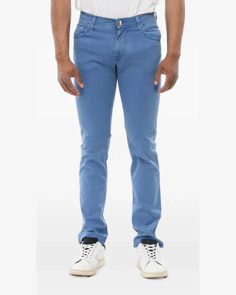 Corneliani Bestickte Jeans - Blau Blau