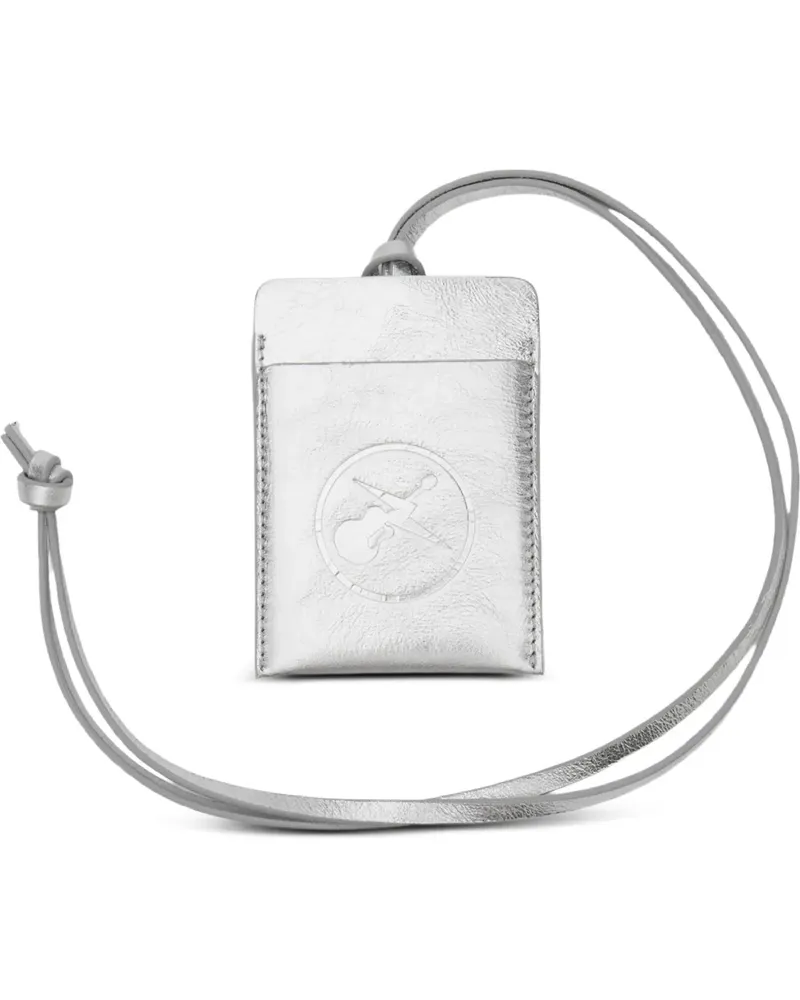 A.P.C. Kartenetui in Metallic-Optik - Grau Grau