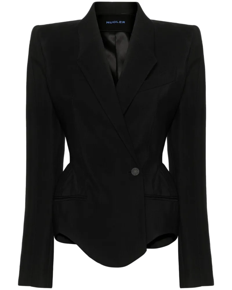 Thierry Mugler Doppelreihiger Blazer - Schwarz Schwarz