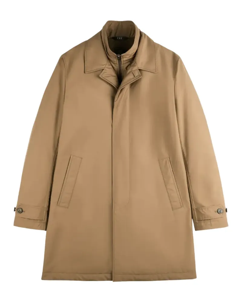 Fay Morning button-fastening layered-neck coat - Braun Braun
