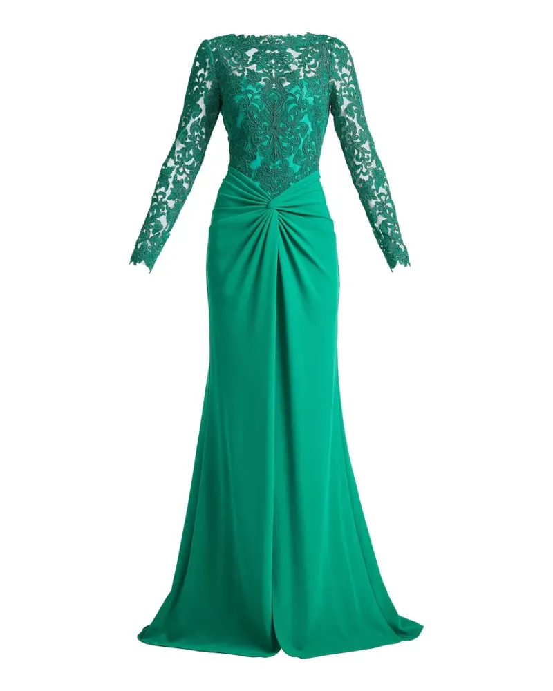 Tadashi Shoji Lysandra Abendkleid mit Spitzeneinsatz - Grün Grün
