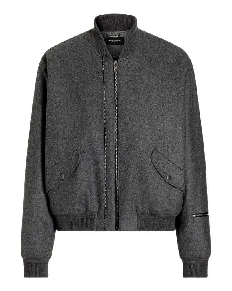 Dolce & Gabbana Gefütterte Flanell-Bomberjacke - Grau Grau