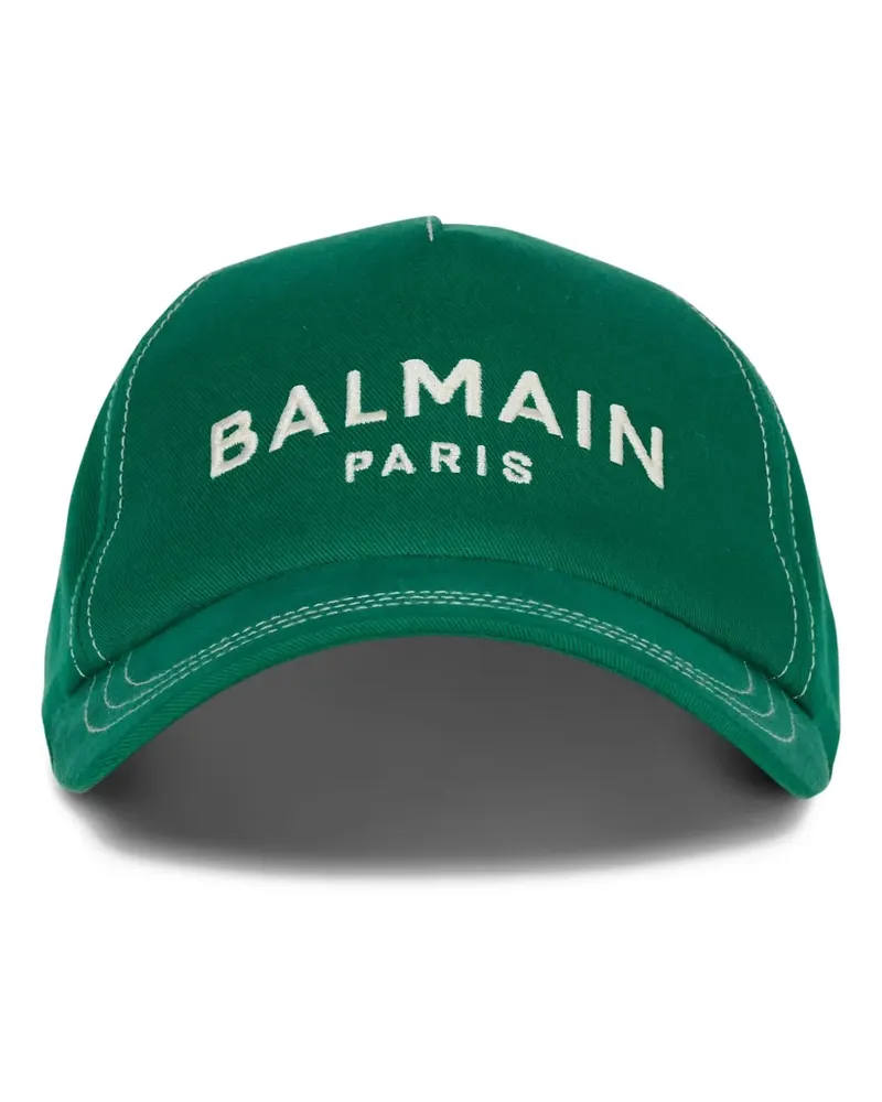 Balmain Baseballkappe mit Logo-Stickerei - Grün Grün