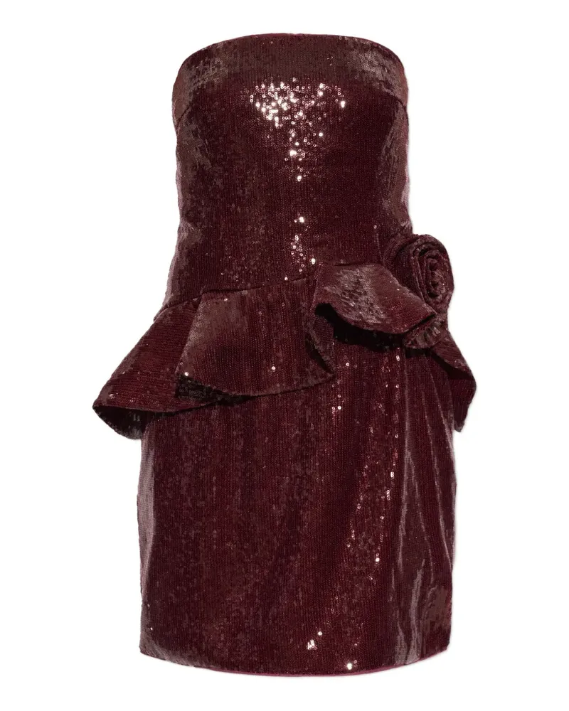 ROTATE Birger Christensen sequin-embellished peplum mini dress Rot