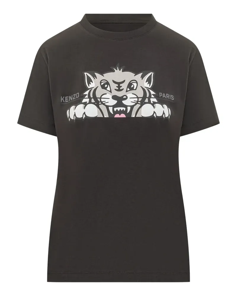 Kenzo T-Shirt mit Tiger-Print - Schwarz Schwarz