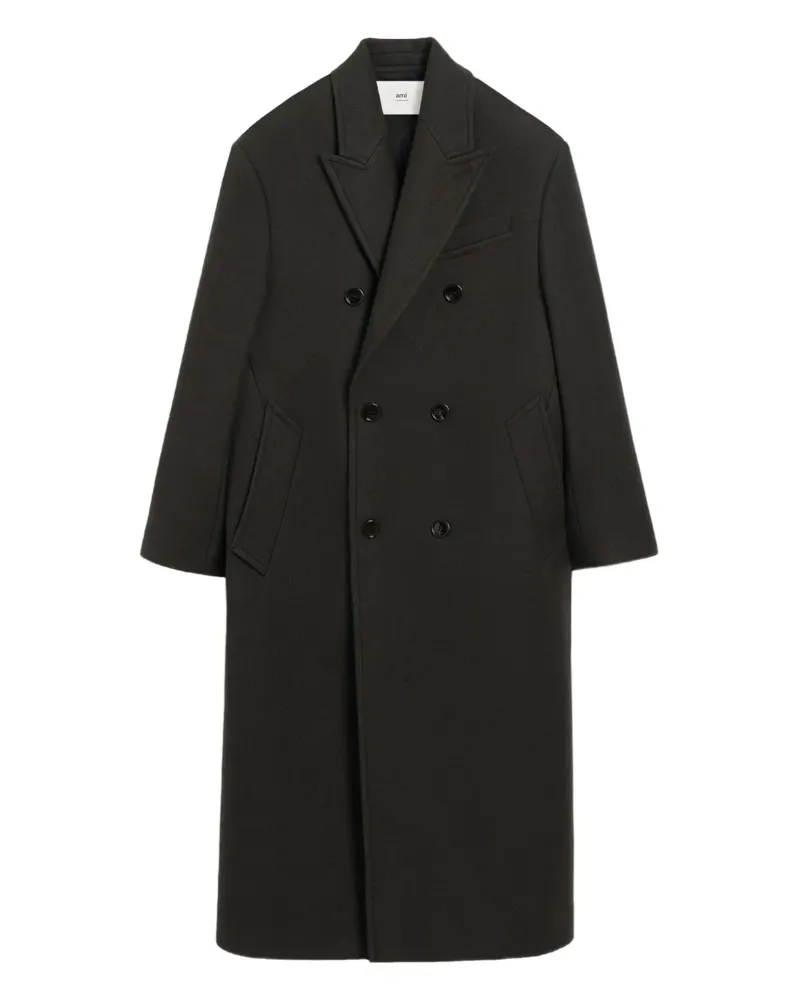 AMI Paris Doppelreihiger Mantel - Schwarz Schwarz