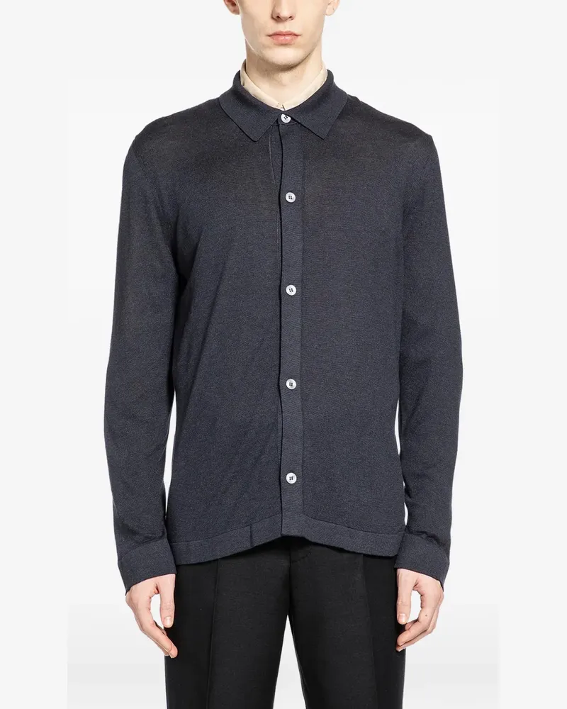 LARDINI buttoned knitted shirt - Blau Blau