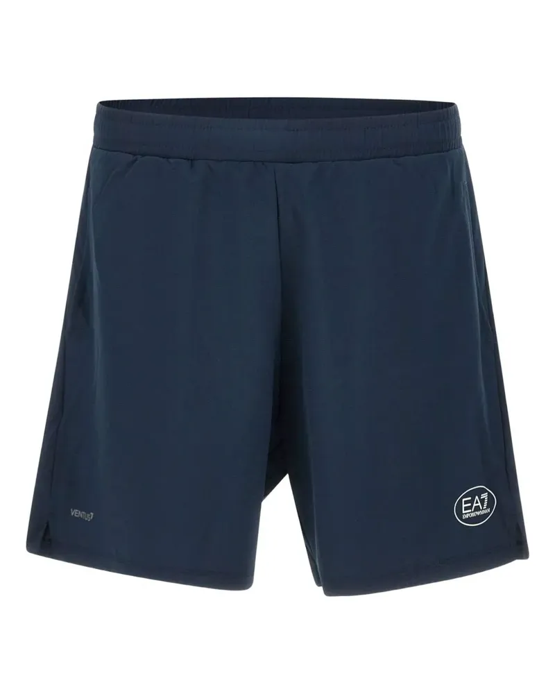 EA7 Shorts mit Stretchbund und Logo - Blau Blau