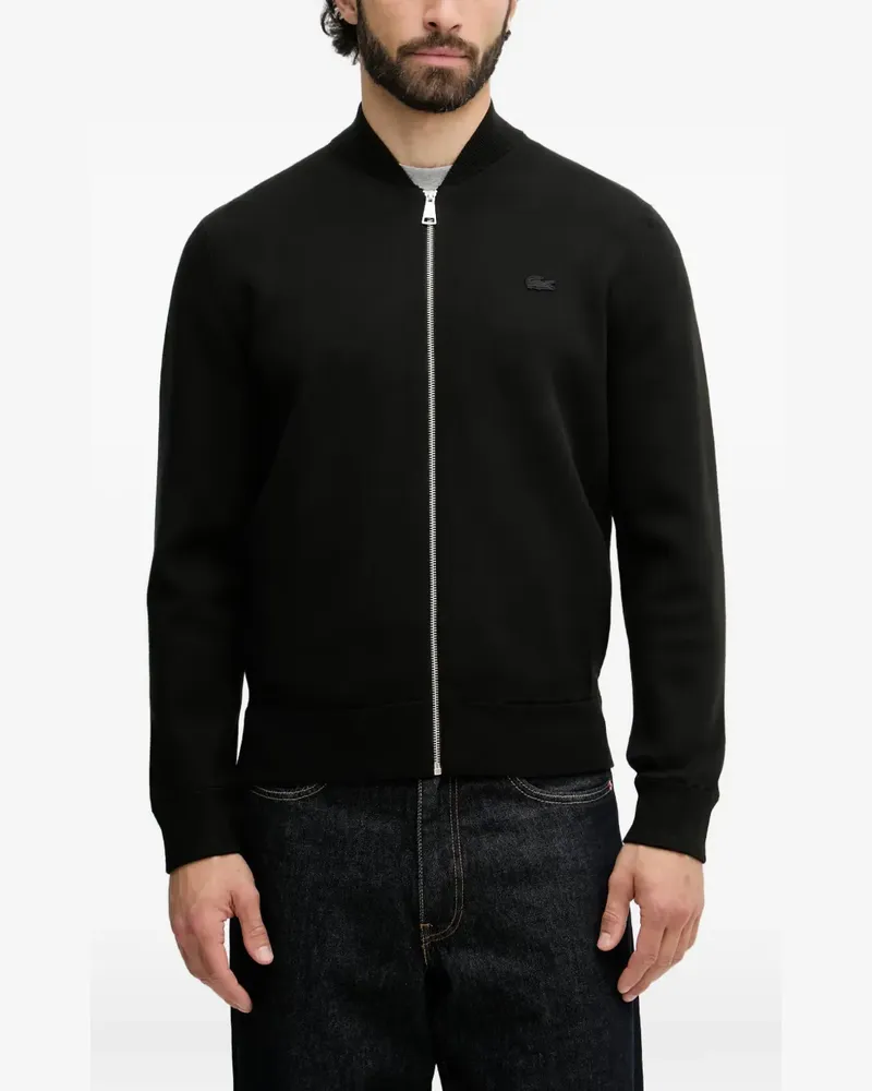 Lacoste logo-patch cardigan - Schwarz Schwarz