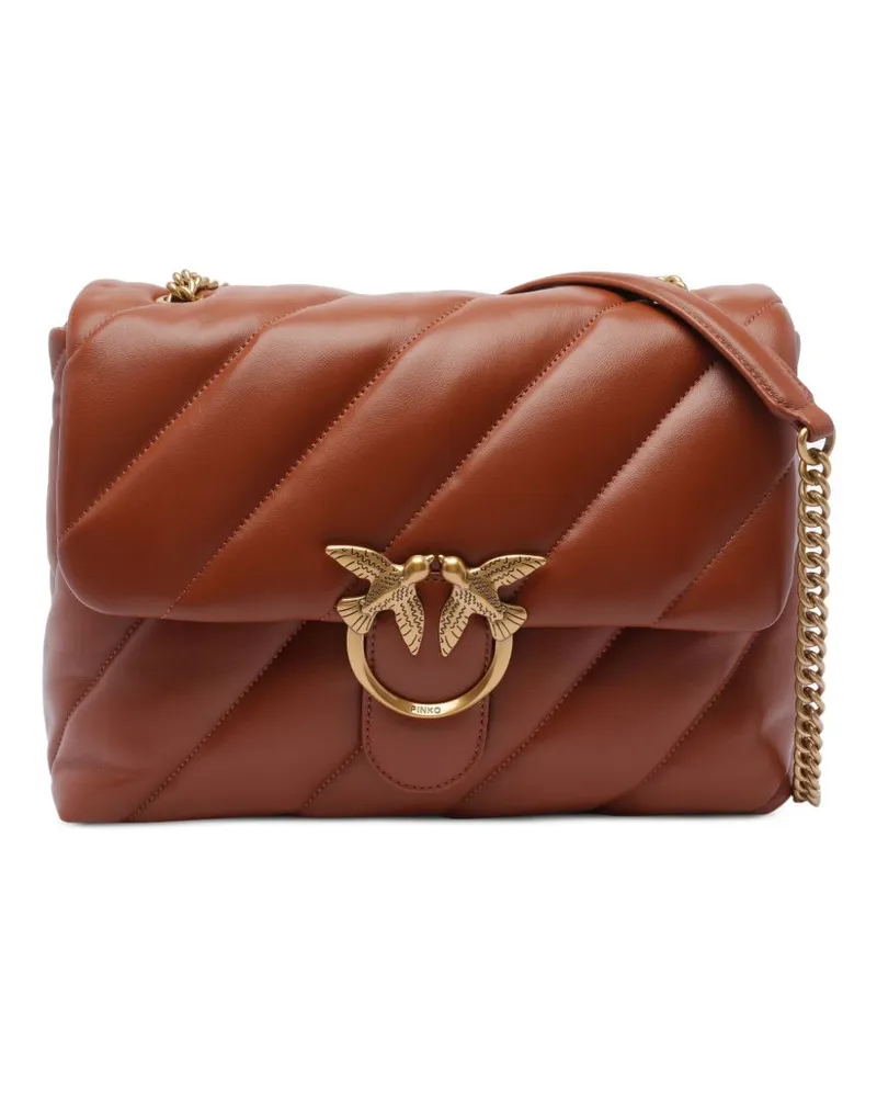 Pinko Big Love Puff Schultertasche - Braun Braun