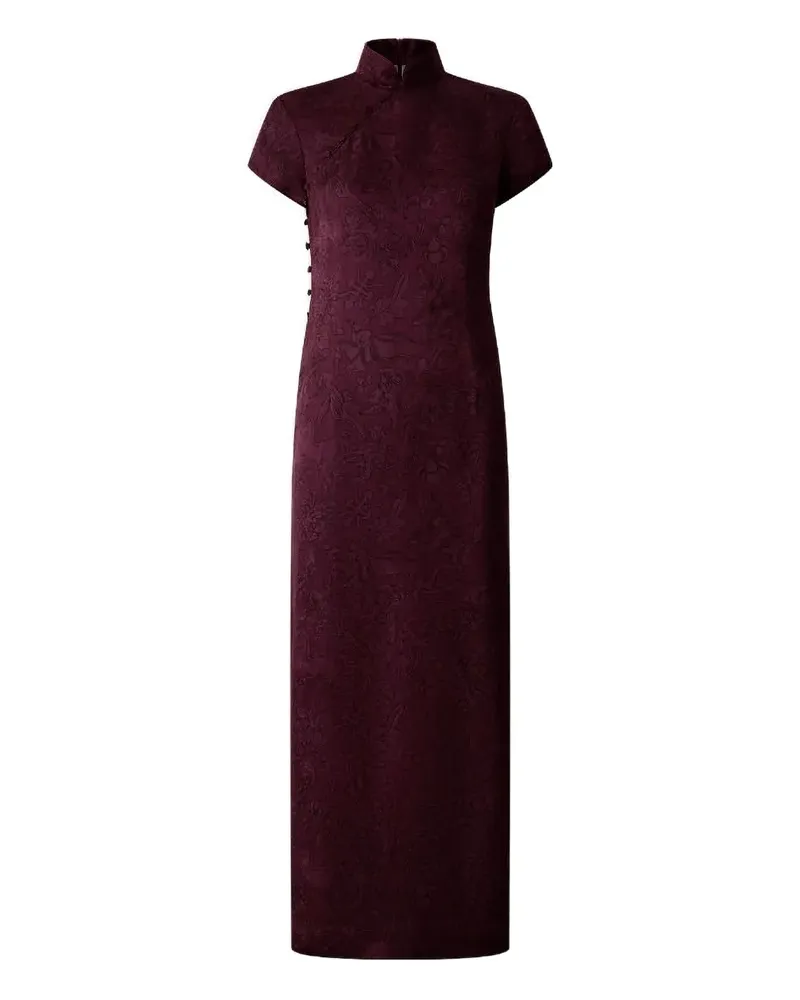 Shanghai Tang Kurzärmeliges Maxikleid - Violett Violett