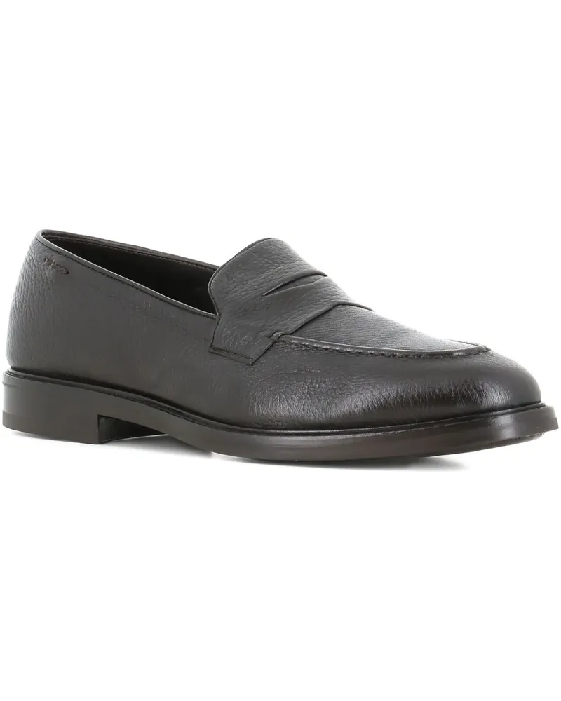 Alexander Hotto Penny-Loafer aus strukturiertem Leder - Schwarz Schwarz