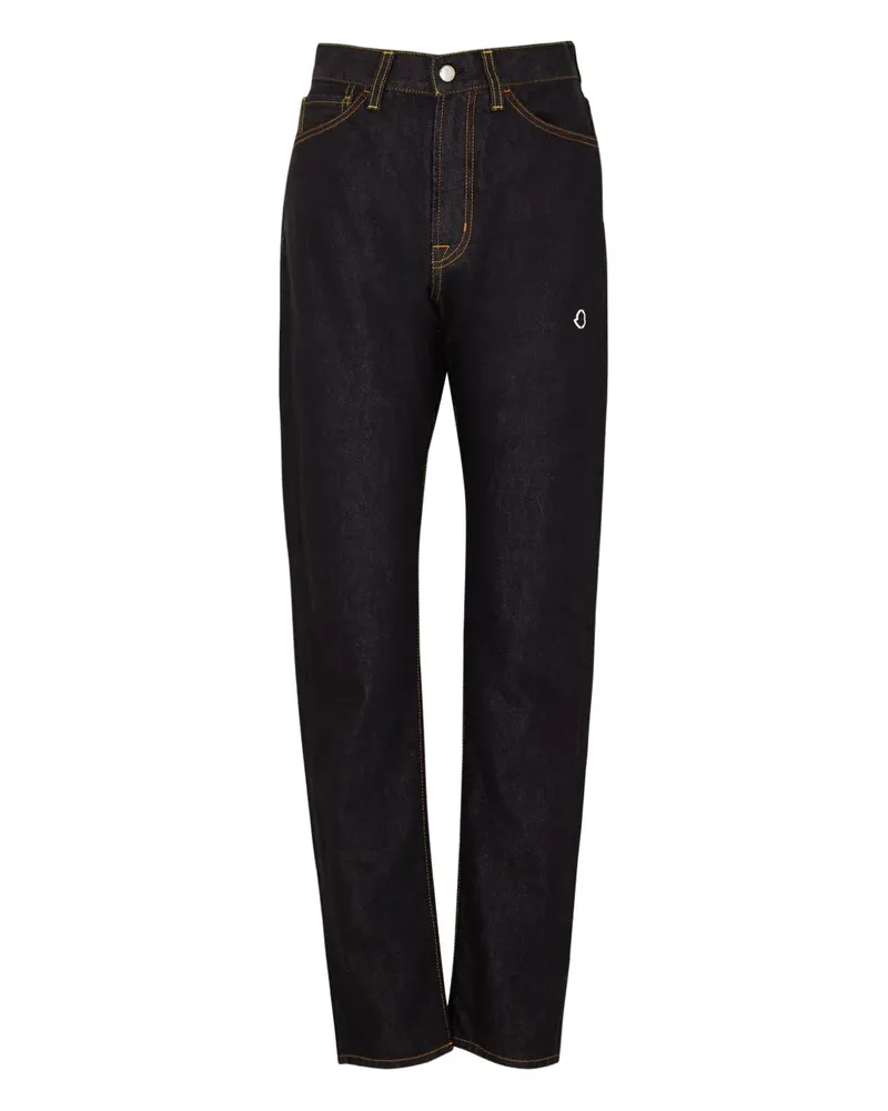 Moncler logo-patch jeans - Schwarz Schwarz
