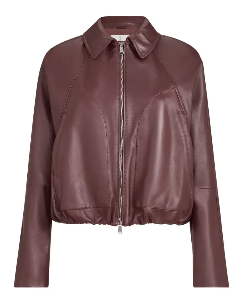 Brunello Cucinelli Jacke aus Nappaleder mit Kordelzug und Monili - Rot Rot