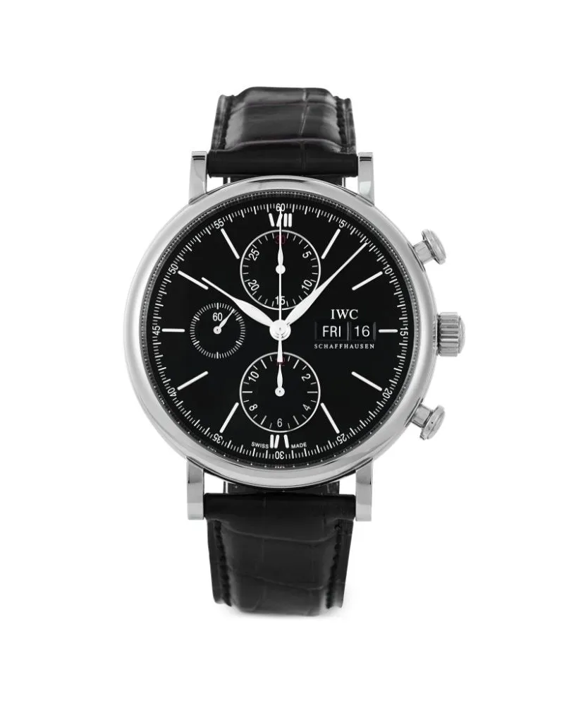 IWC Ungetragener Portofino Chronograph 42mm Schwarz