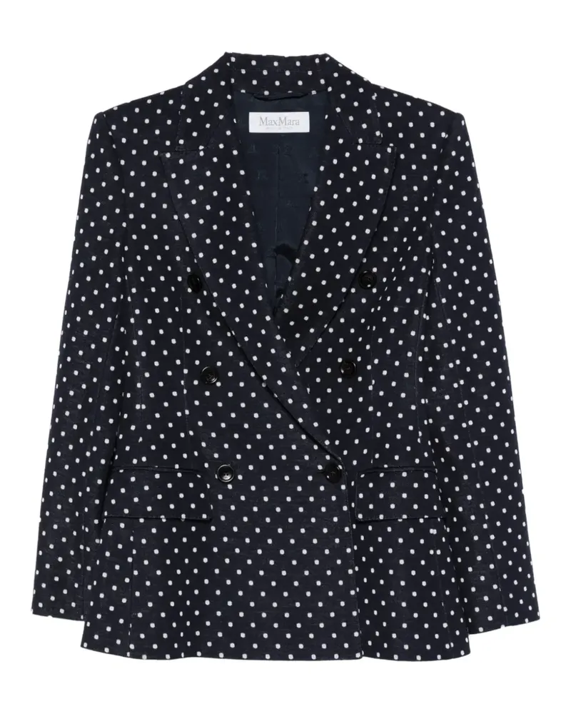 Max Mara Doppelreihiger Jersey-Blazer mit Polka Dots - Blau Blau