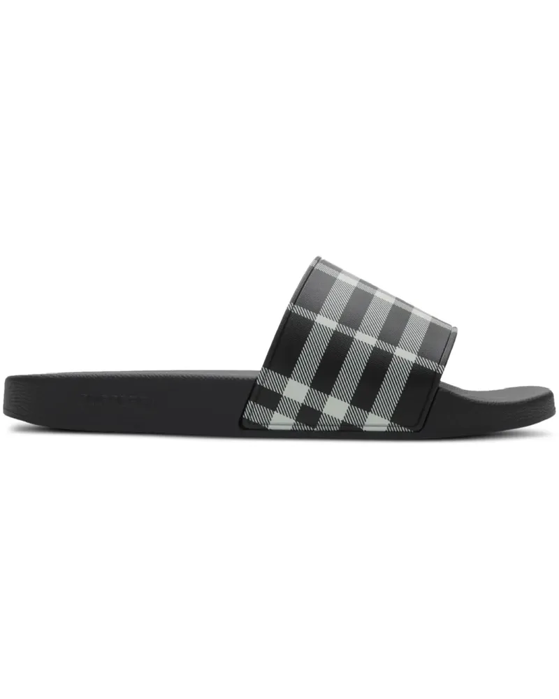 Burberry Karierte Pantoletten - Schwarz Schwarz