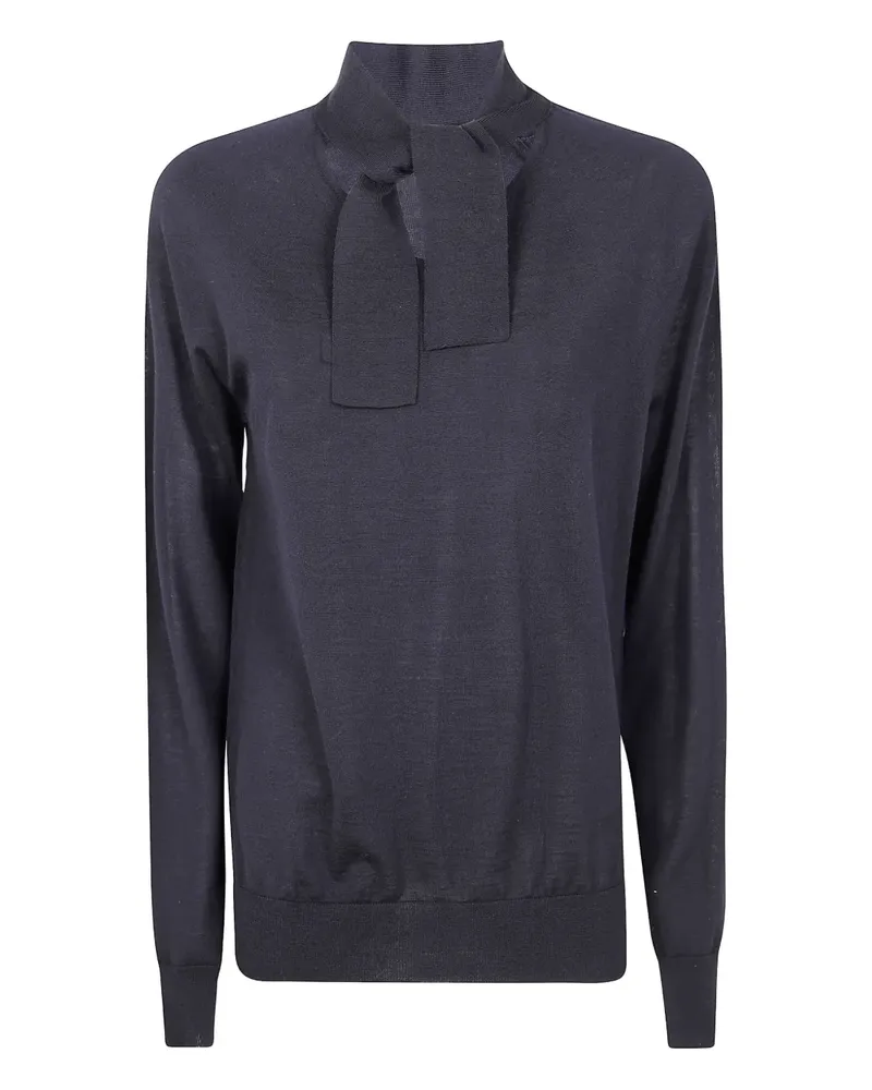 Mantù tie-neck wool sweater - Schwarz Schwarz
