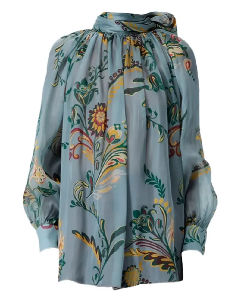 Etro Oberteil mit Schleifenkragen - Schwarz Schwarz