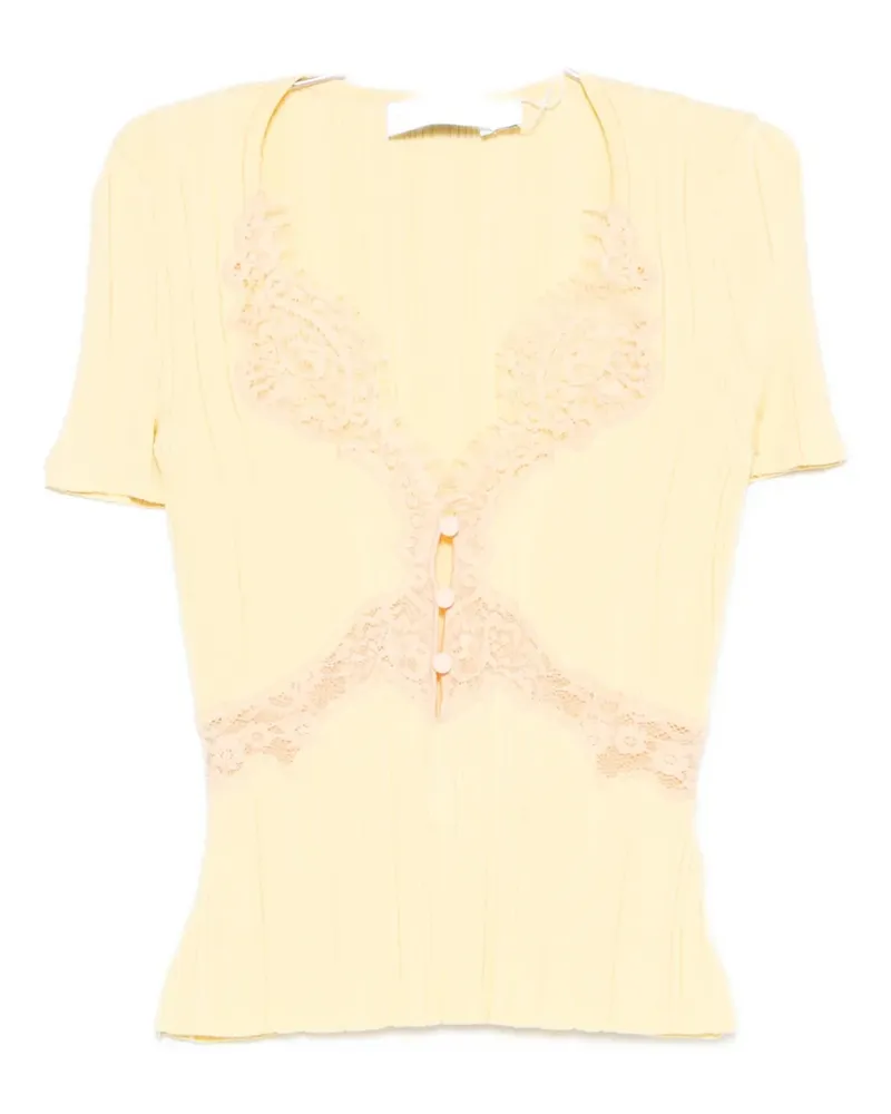 Self-Portrait Gestricktes Top - Gelb Gelb